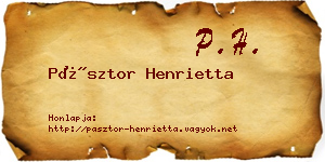 Pásztor Henrietta névjegykártya