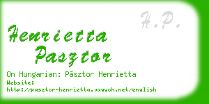 henrietta pasztor business card